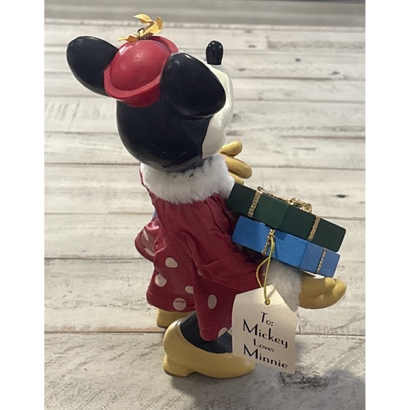 Mickey & Co‎ VTG Fabric Mache Figurines 8" Christmas Santa Mickey & Minnie Mouse - Picture 15 of 16